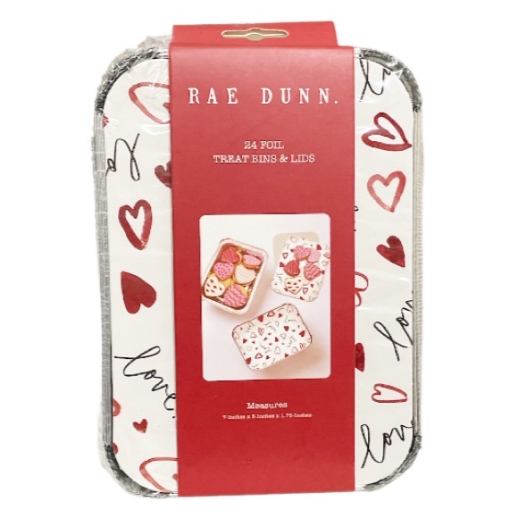 NEW Rae Dunn Valentine’s Day LOVE 24 Pk Foil Treat Bins & Lids💖♥️💖 - Picture 1 of 6